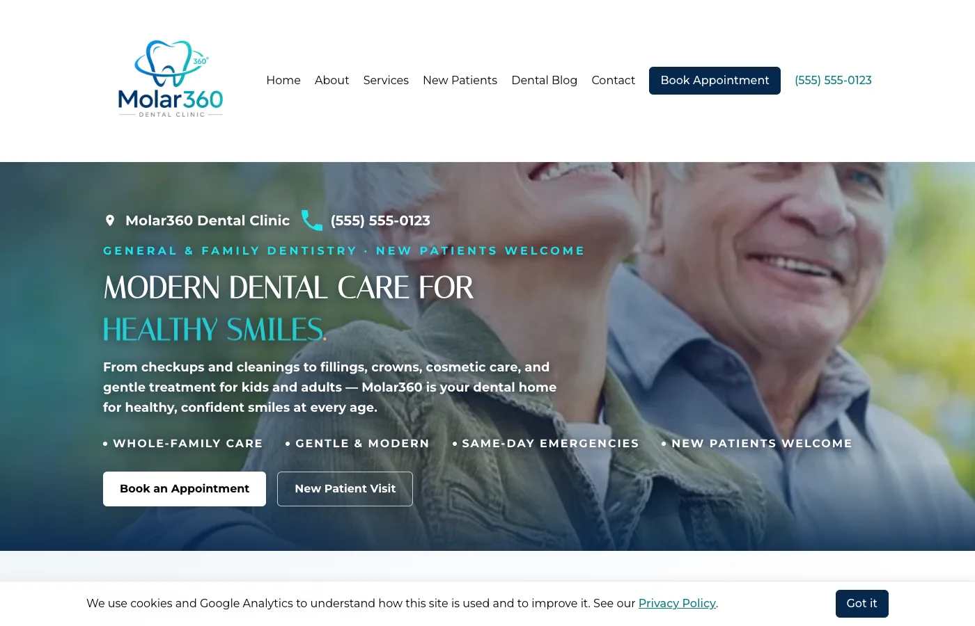 Molar360 — General & Family Dentistry website built by Dentx