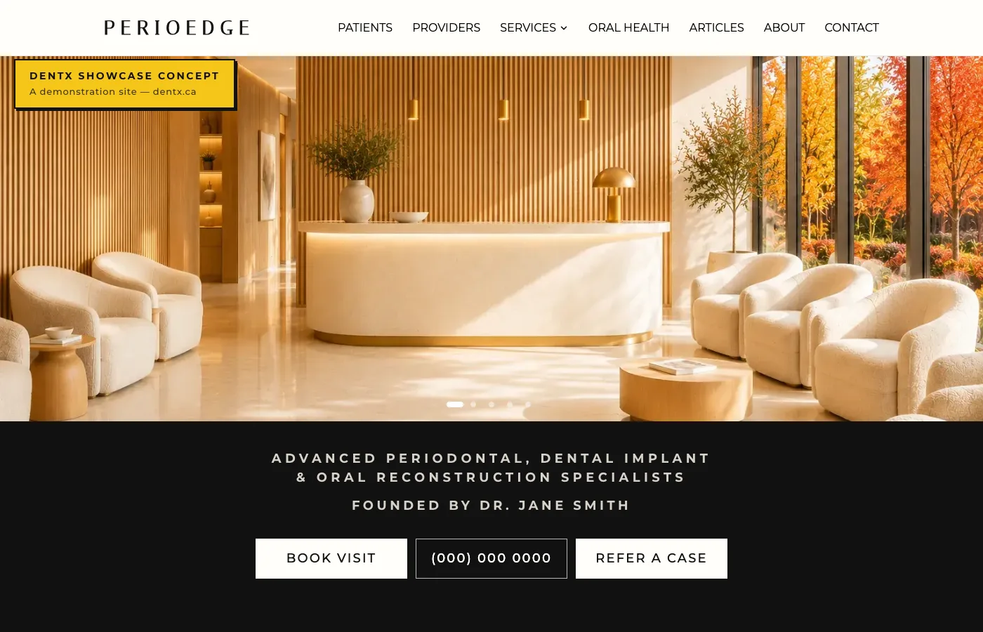 PerioEdge homepage screenshot